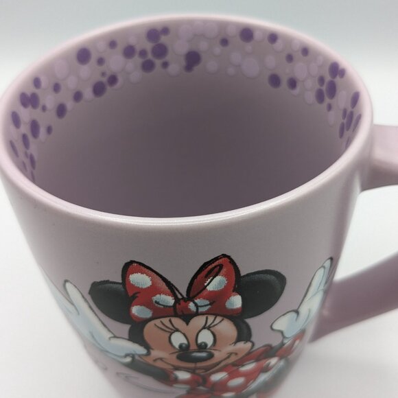 Minnie Mouse Disney Store Purple Polka Dot Mug, Minnie Mouse Red Dress and Bow - Picture 5 of 10